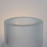 Frosted artisanal vintage glass vase