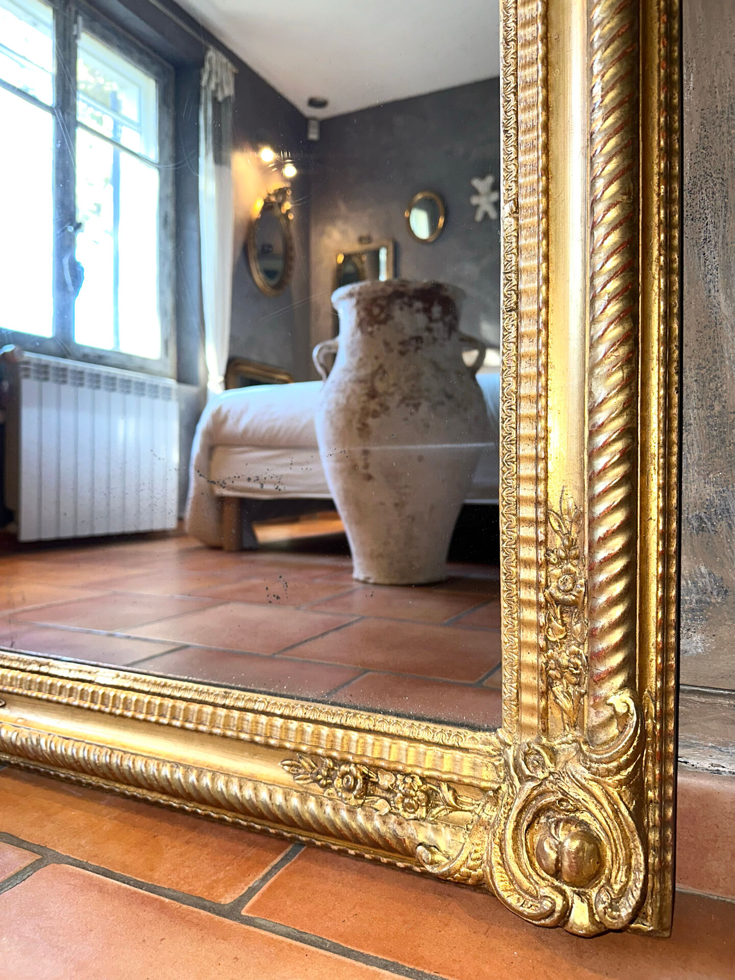 Miroir ancien doré époque début XIXème