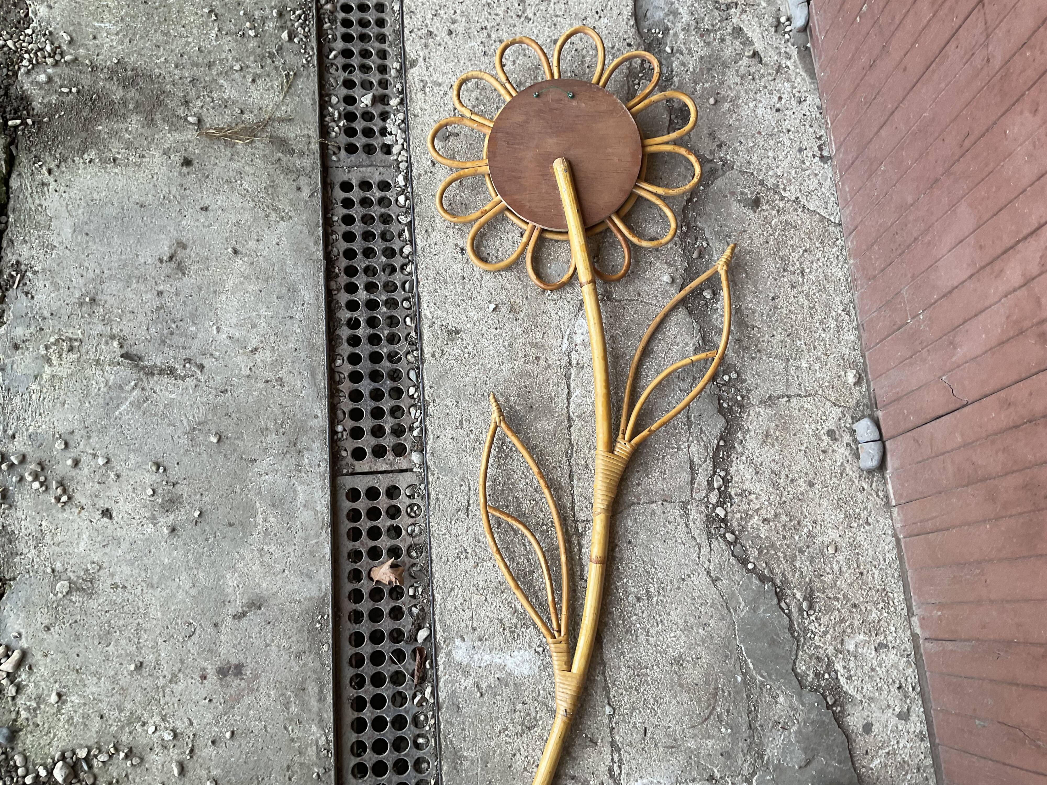 Vintage rattan mirror