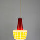 Red and yellow glass pendant lamp