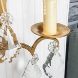 Pair of wall sconces in bronze and crystal – Empire Style – MG