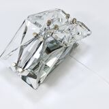 Pair of wall sconces in faceted crystal and chrome / prism glass wall lamps by Kinkeldey