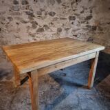 Vintage French baker's work table in chestnut, 1960s.