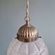 Art Deco trio of frosted glass pendants, 1920s-30s.