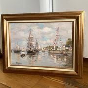 Oil painting on canvas signed, dimensions: height - 49cm - Width - 64cm -