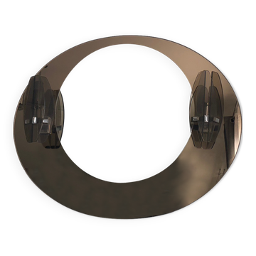 Miroir Lupi Cristal Luxor avec 2 appliques intégrées et tablette