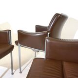 Röder Söhne Set of 3 leather office/dining room chairs by Miller Borgsen