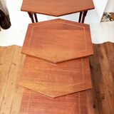 4 nesting tables in marquetry