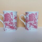 2 mugs motifs toile de Jouy