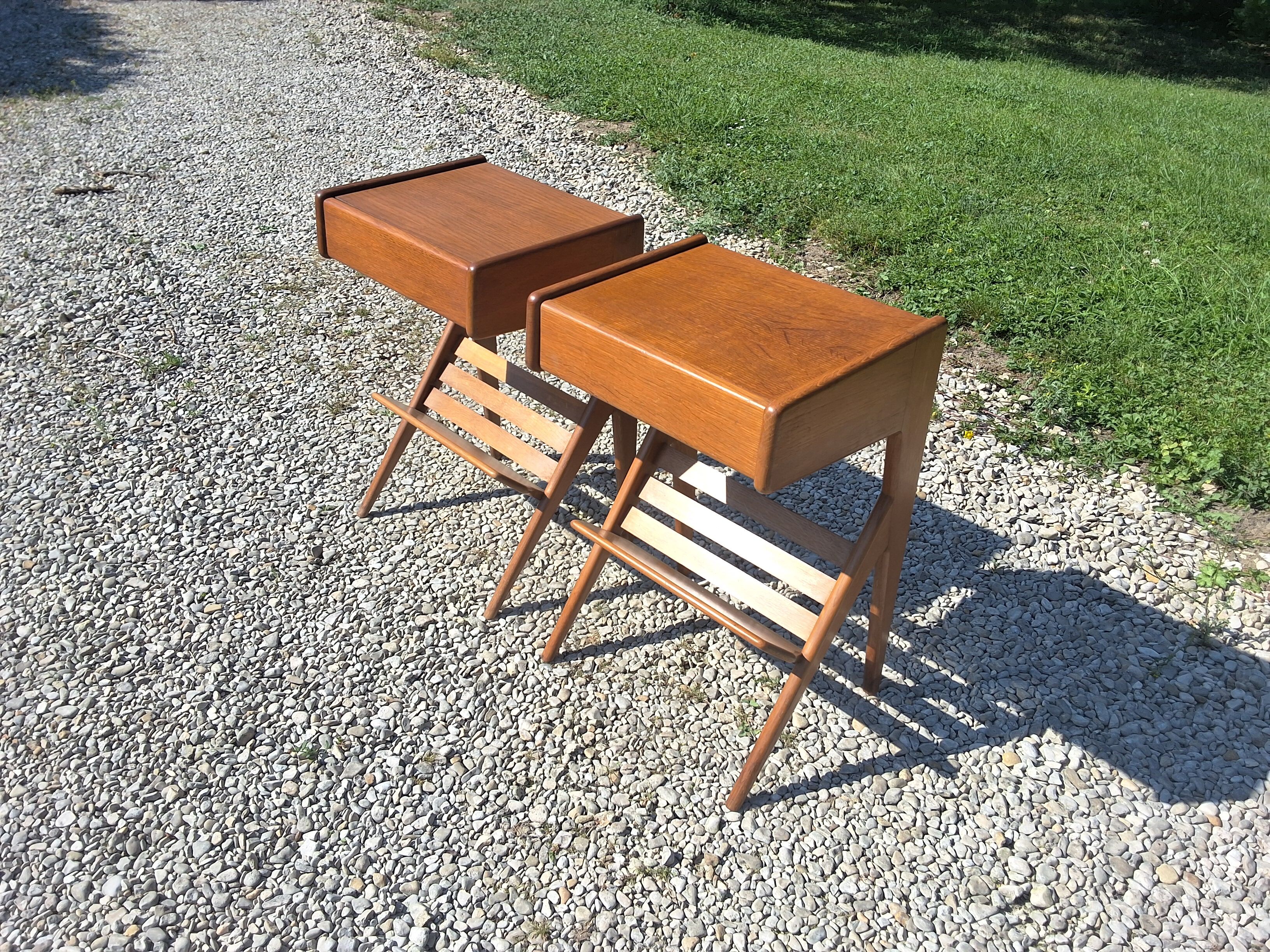 Compass leg bedside tables