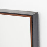 Large vintage mirror with teak and metal frame, 1960's 37x114cm