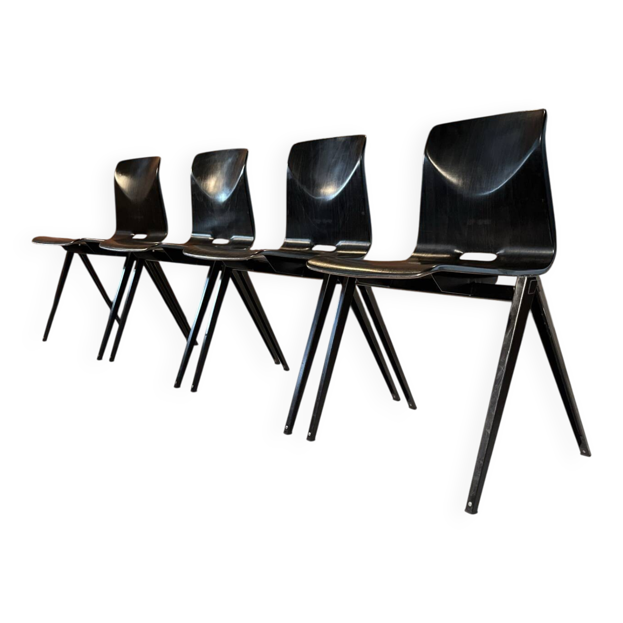 4 chaises Pagholz Thur op seat 1970