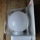 Opaline globe wall light with speckled plastic support dp 1123604