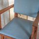 Pair of wooden bridge armchairs from the 1950s, vintage chairs.