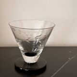 6 engraved art deco glasses