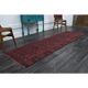 Vintage Turkish Oushak Handmade Wool Cotton Red Runner Rug 80x281