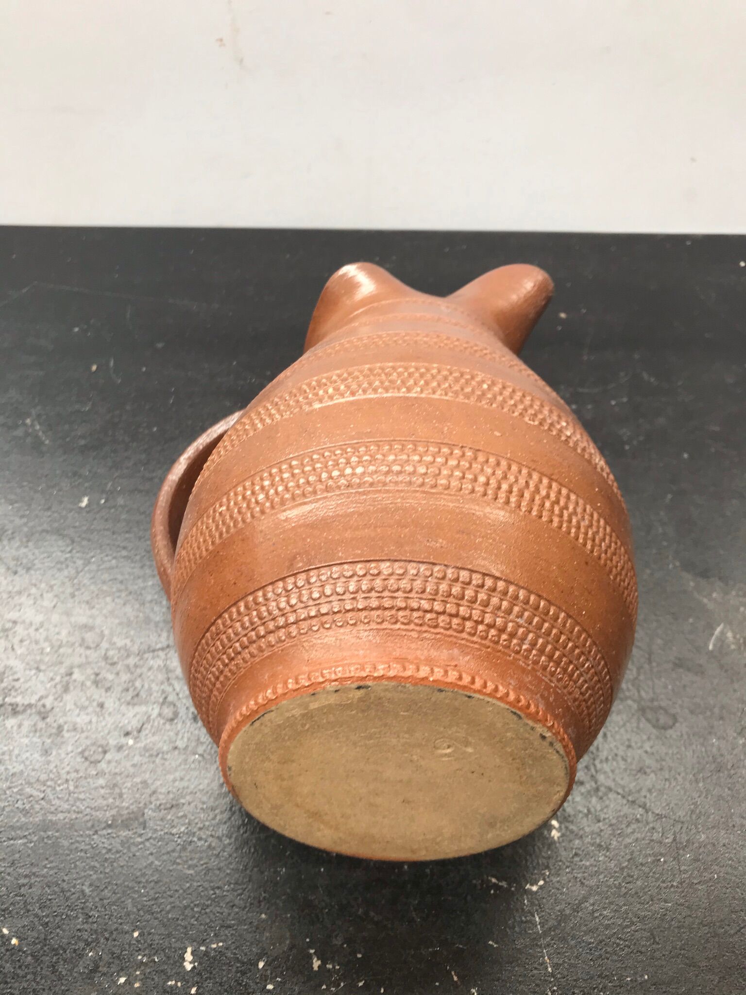 Former Pitcher Brown Sandstone Light Ciselé 70s Vintage