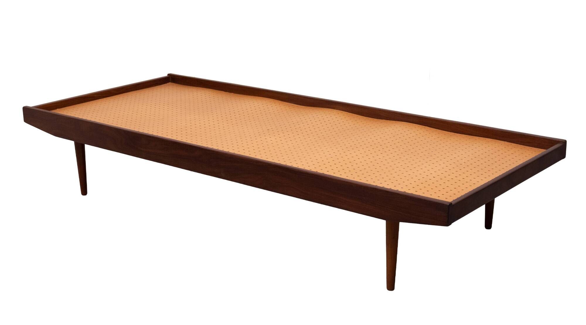 Mid-Century Modern Solid Teak Daybed with Tapered Legs, 1950s