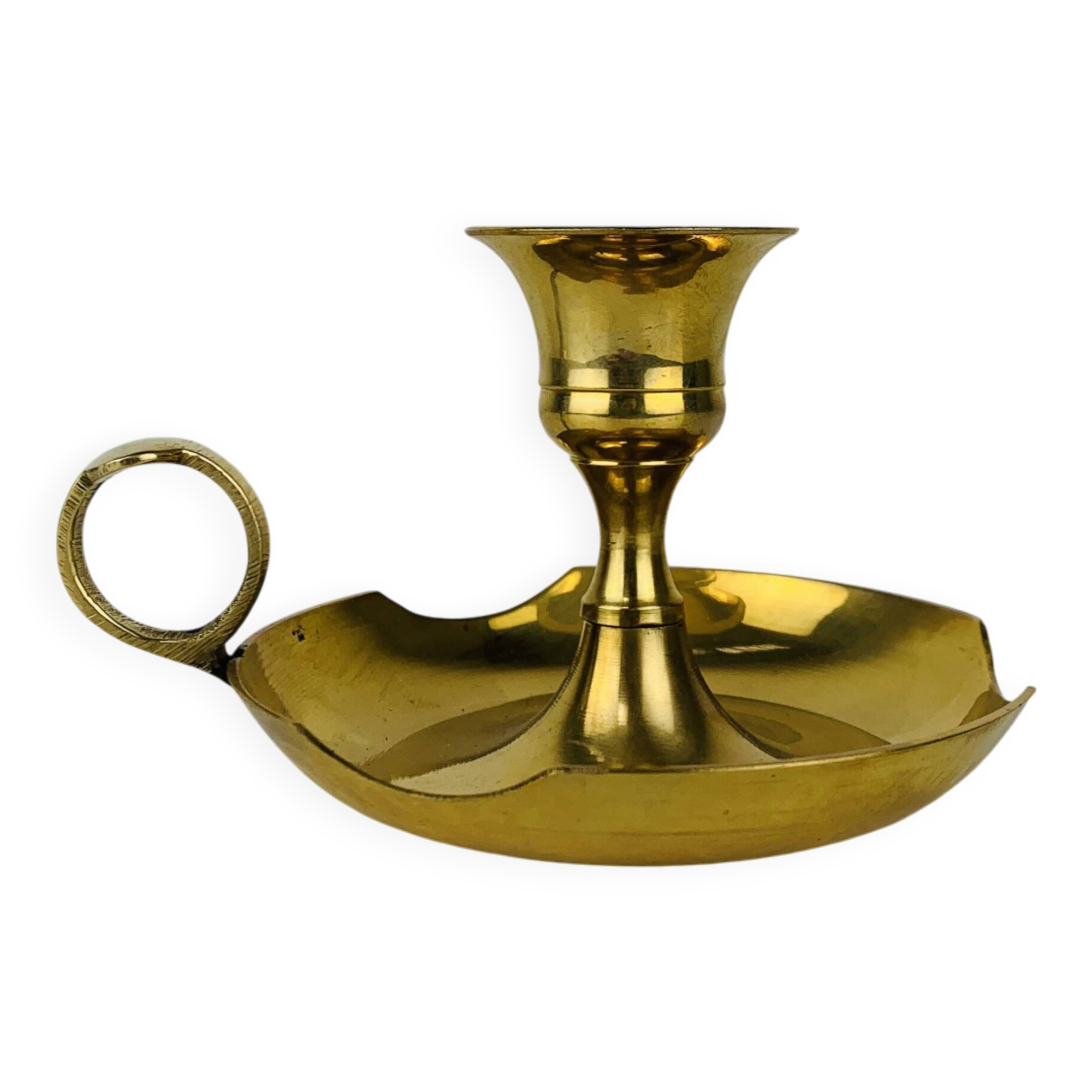 Golden brass candlestick rat of the cellar