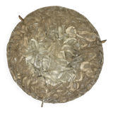 Frosted ice glass plafonnier, Kaiser Leuchten label, 1970s