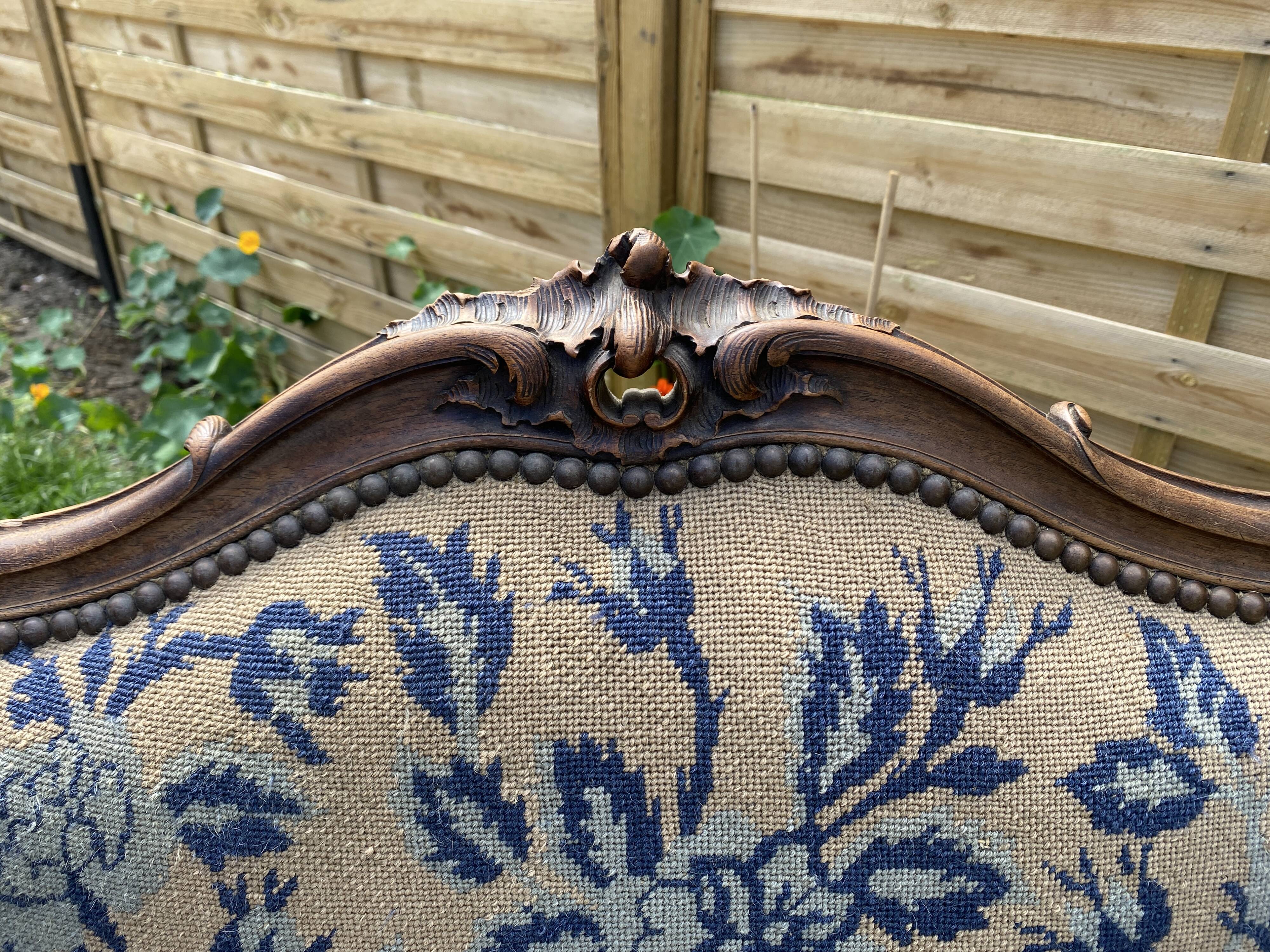 Louis XV style wingback armchair