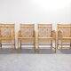 Set of 4 vintage oriental rattan chairs