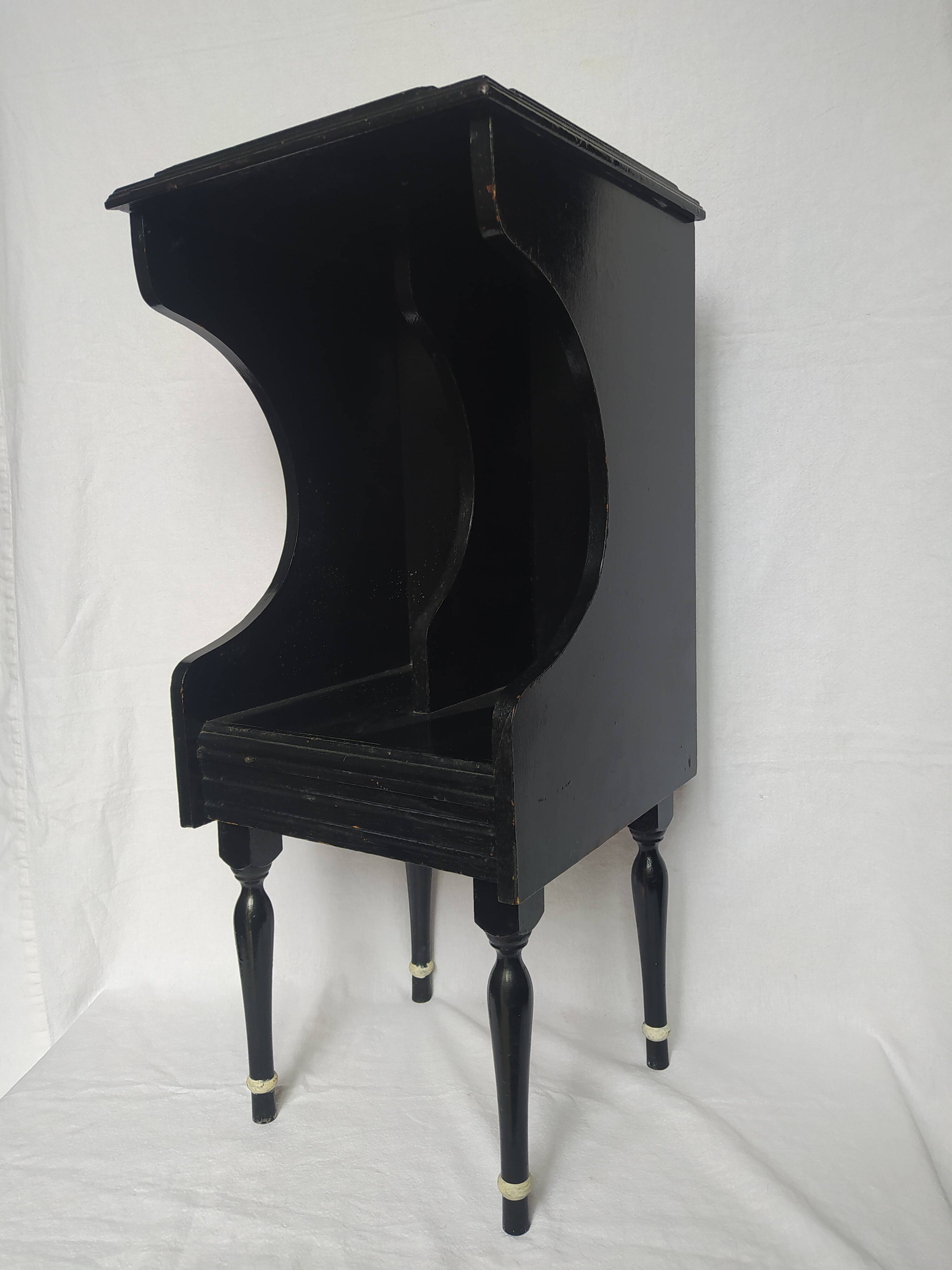 Wooden side or bedside table/vinyl storage console. Vintage.