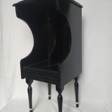Table d'appoint ou de chevet en bois/ console range-vinyles. Vintage.