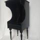 Wooden side or bedside table/vinyl storage console. Vintage.