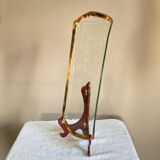 Glass dish signed Annie Glass 37/310 made in the USA 24k gold-plated rim