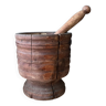 Old wooden mortar and pestle