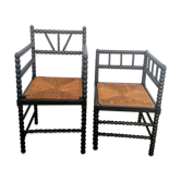 Louis XIII style armchair and corner chair