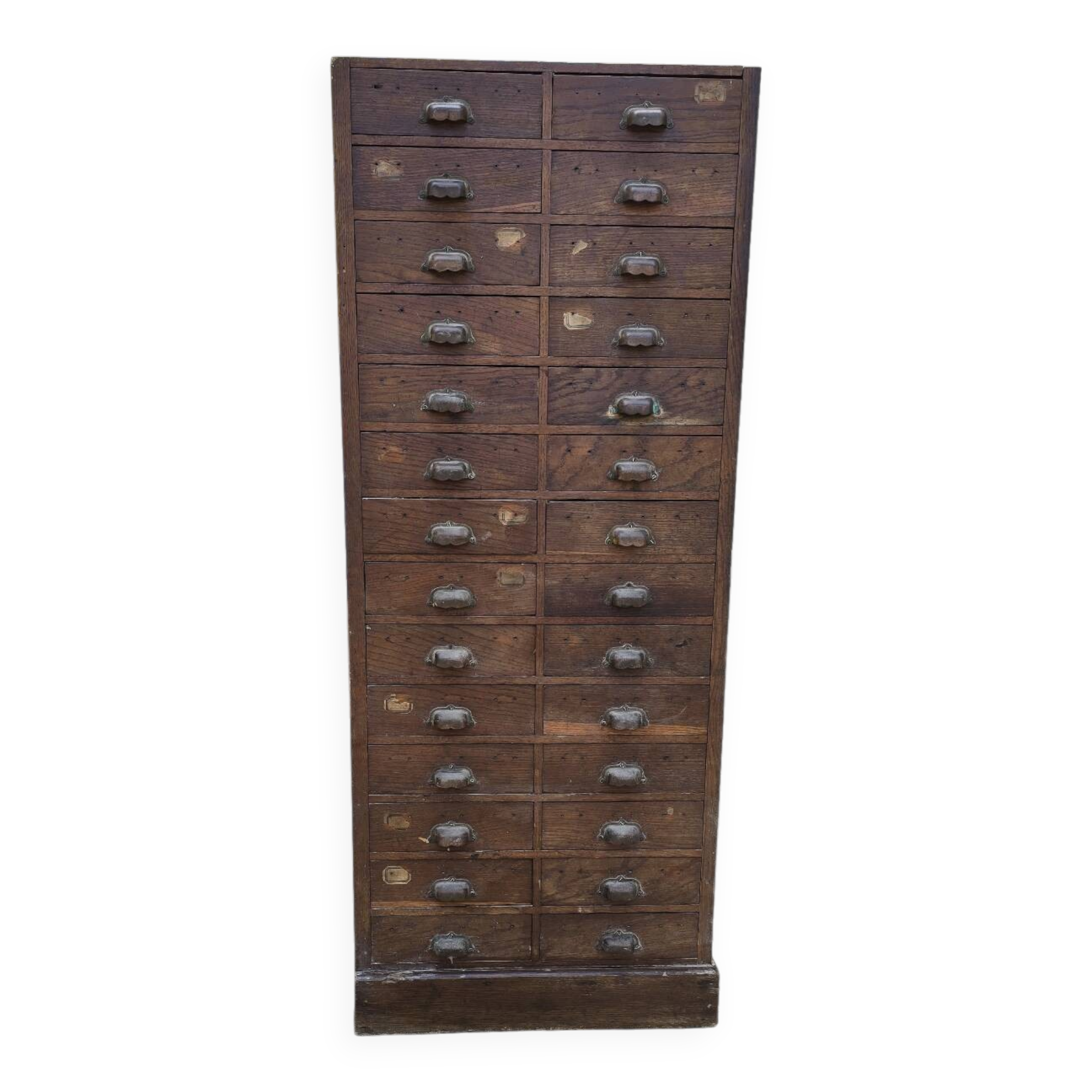Old workshop cabinet with 28 oak drawers – workshop furniture