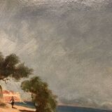 Peter baumgartner (1834-1911), seaside landscape, oil on canvas