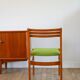 Set of 4 Scandinavian beech wood chairs, green wool, 1960.