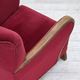 1960s, Danish armchair, red furniture velour, oak wood.