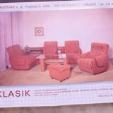 Ensemble de salon vintage bloc de l'Est, Tchécoslovaquie, 1980