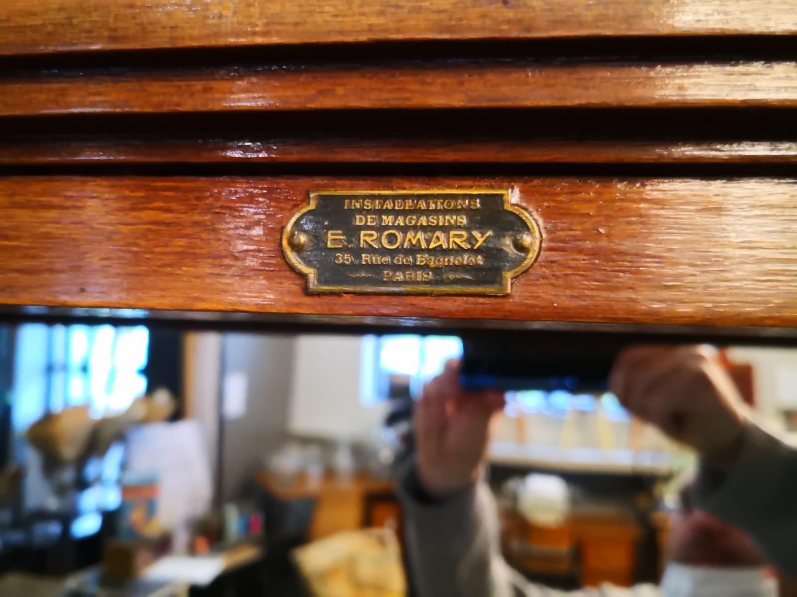 Wood and Art Deco glass showcase