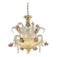 21st Century Transparent and Gold Floral Chandelier in Murano Glass