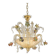 21st Century Transparent and Gold Floral Chandelier in Murano Glass
