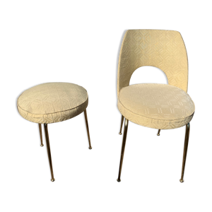 Chaise et pouf vintage