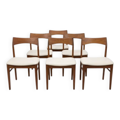 6 chaises danoises par Henning Kjaernulf en teck vintage scandinave 1960