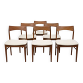6 Danish chairs by Henning Kjaernulf in vintage Scandinavian teak from the 1960s.