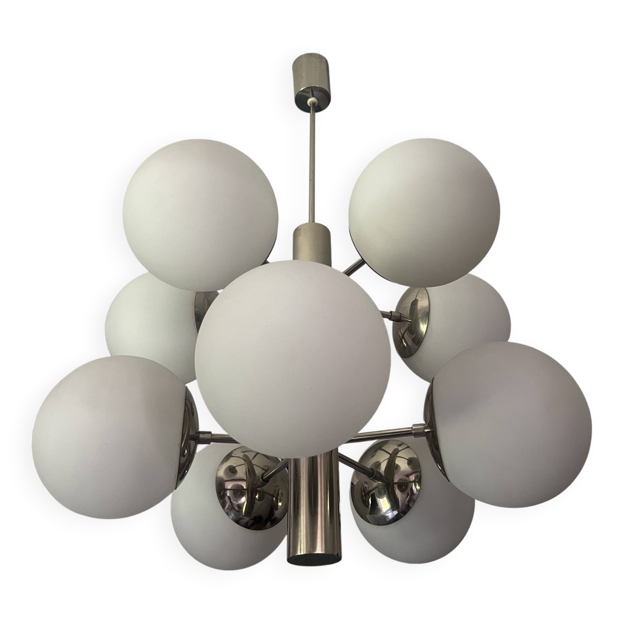 Sputnik Chandelier with 10 Globes, 1970s