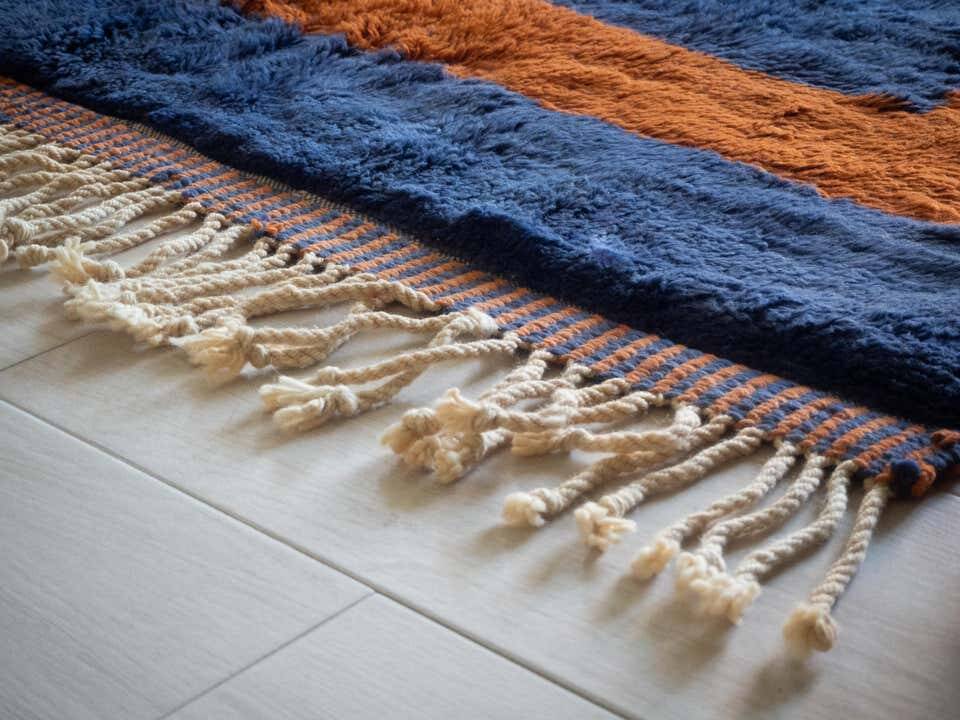 Moroccan wool beni ouarine rug 200x100cm