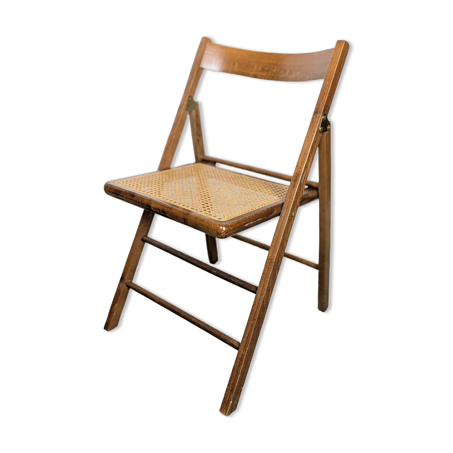 Chaise pliante à l'assise cannée