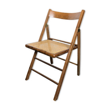 Chaise pliante à l'assise cannée