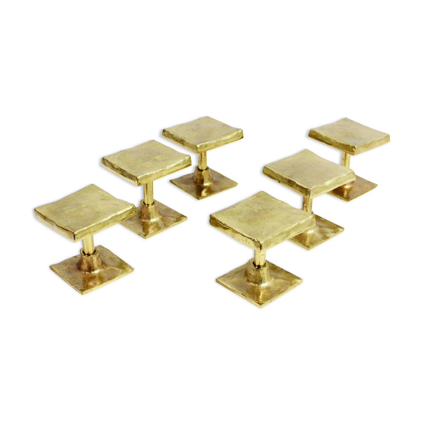 Set de 6 patères en bronze