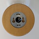 Pair of pine and opaline wall lights