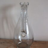 Large cider pitcher in blown glass Normandy 19th century